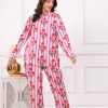Kamee Women Pure Cotton Pink Striped Shirt & Trouser Co-Ords Set
