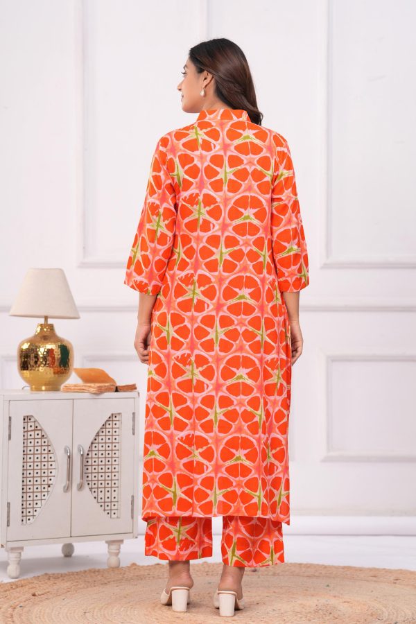 Kamee Women Pure Cotton Orange Co-Ord Set for Casual Wear - Image 7