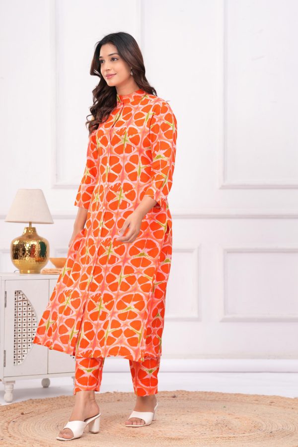 Kamee Women Pure Cotton Orange Co-Ord Set for Casual Wear - Image 5