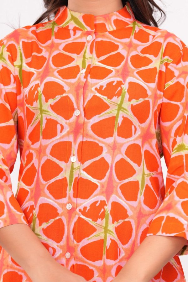 Kamee Women Pure Cotton Orange Co-Ord Set for Casual Wear - Image 2