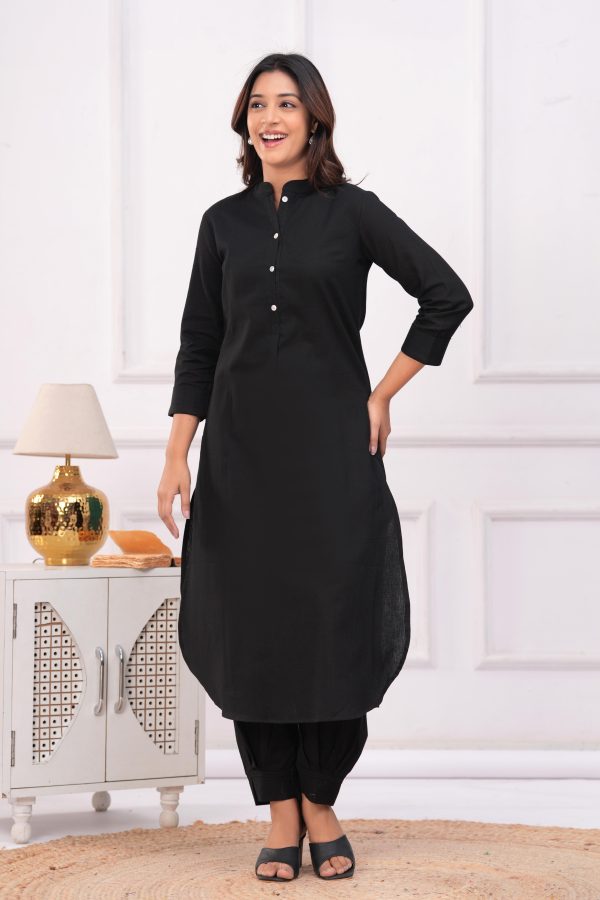 Kamee Women Pure Cotton Black Co-Ord Set for Casual Wear - Image 7