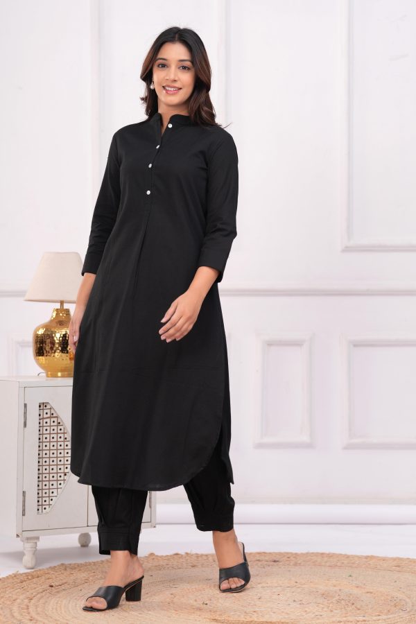 Kamee Women Pure Cotton Black Co-Ord Set for Casual Wear - Image 6