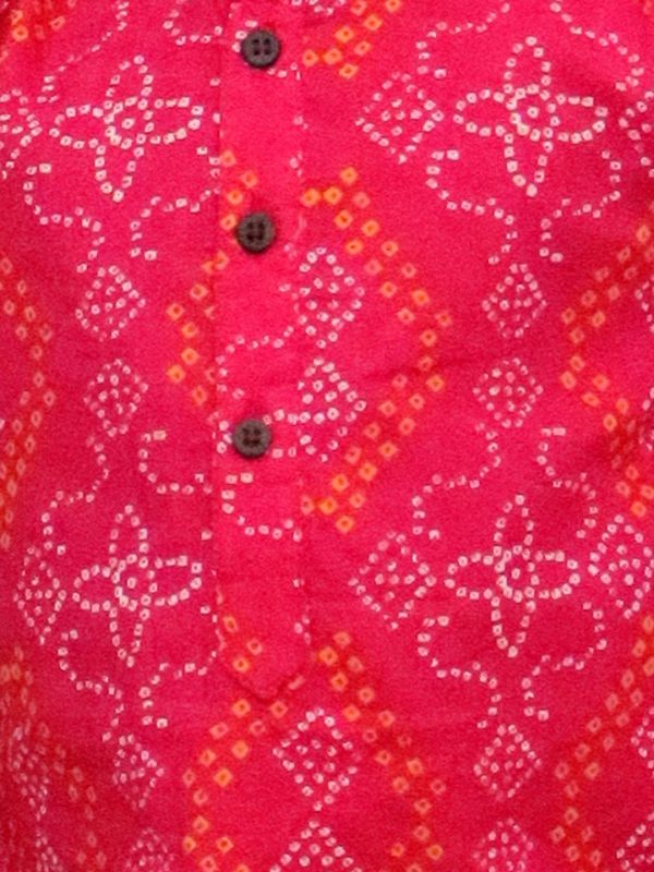 Kamee Motifs Printed Regular Pure Cotton Straight Kurta with Pyjamas-Pink - Image 3